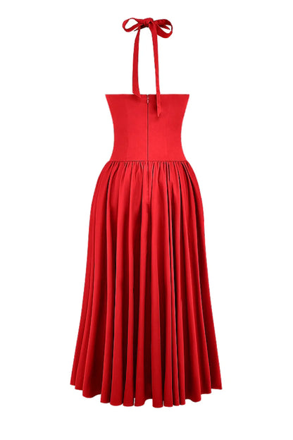 Vestido Midi Vermelho Modelador Modelo Lamezia