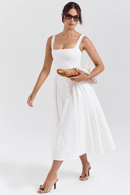 Vestido Midi Branco Arese