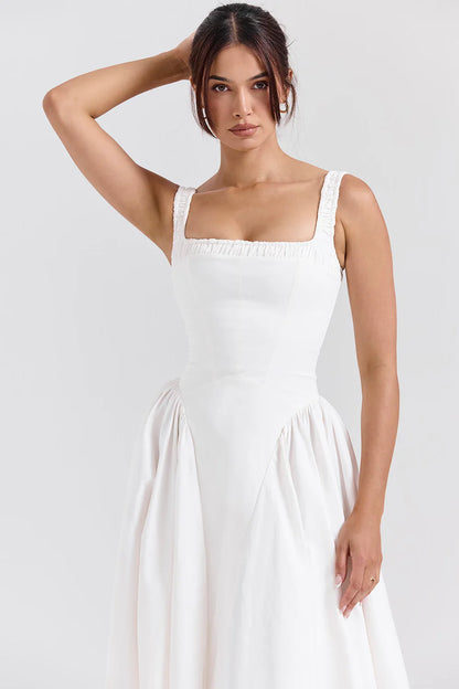 Vestido Midi Branco Arese