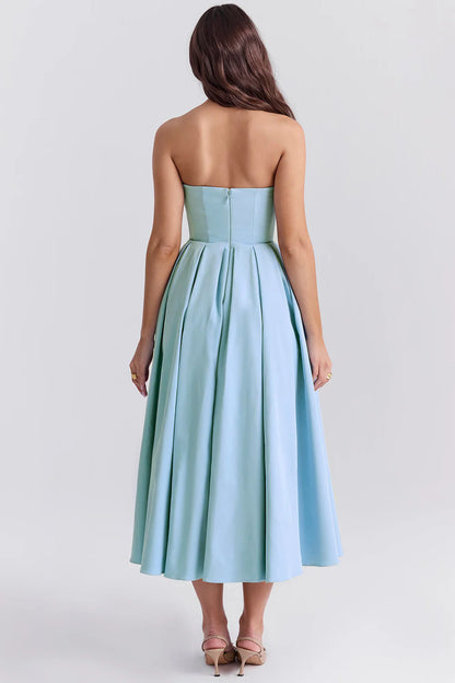 Vestido Midi Azul Bari