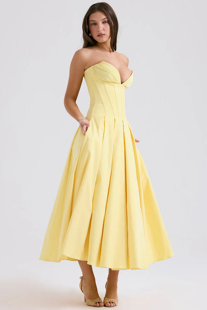 Vestido Midi Amarelo Trezzano