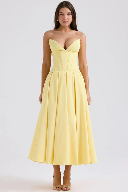 Vestido Midi Amarelo Trezzano