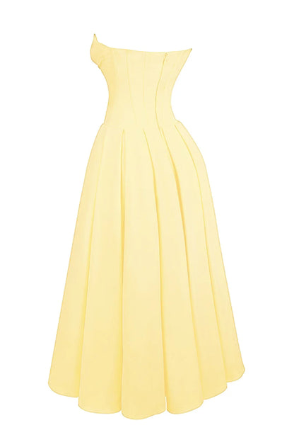 Vestido Midi Amarelo Trezzano