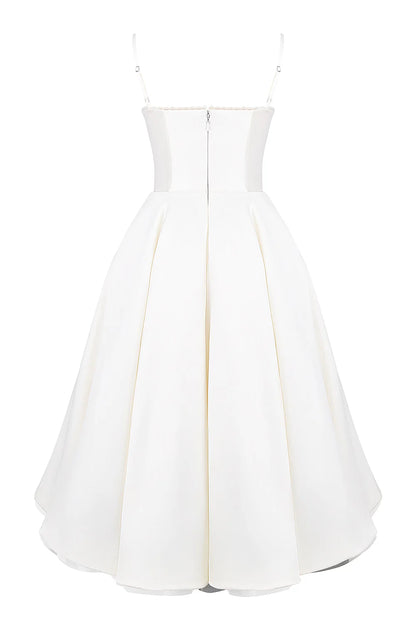 Vestido Midi Branco Gubbio