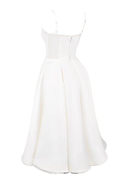 Vestido Midi Branco Gubbio