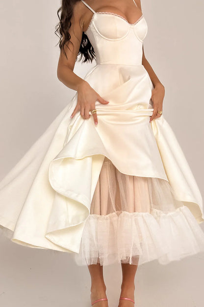 Vestido Midi Branco Gubbio