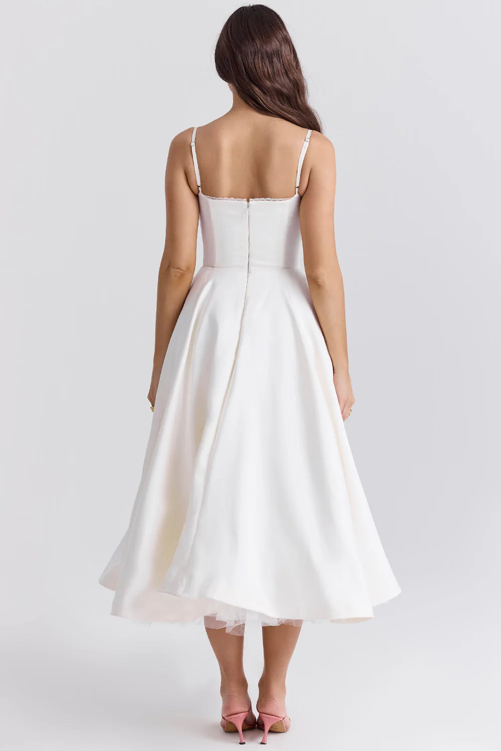 Vestido Midi Branco Gubbio