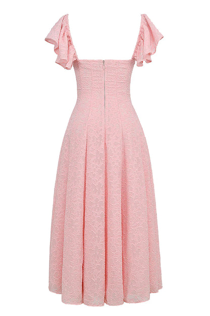 Vestido Midi Floral Rosa Veneto