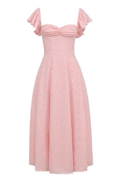Vestido Midi Floral Rosa Veneto
